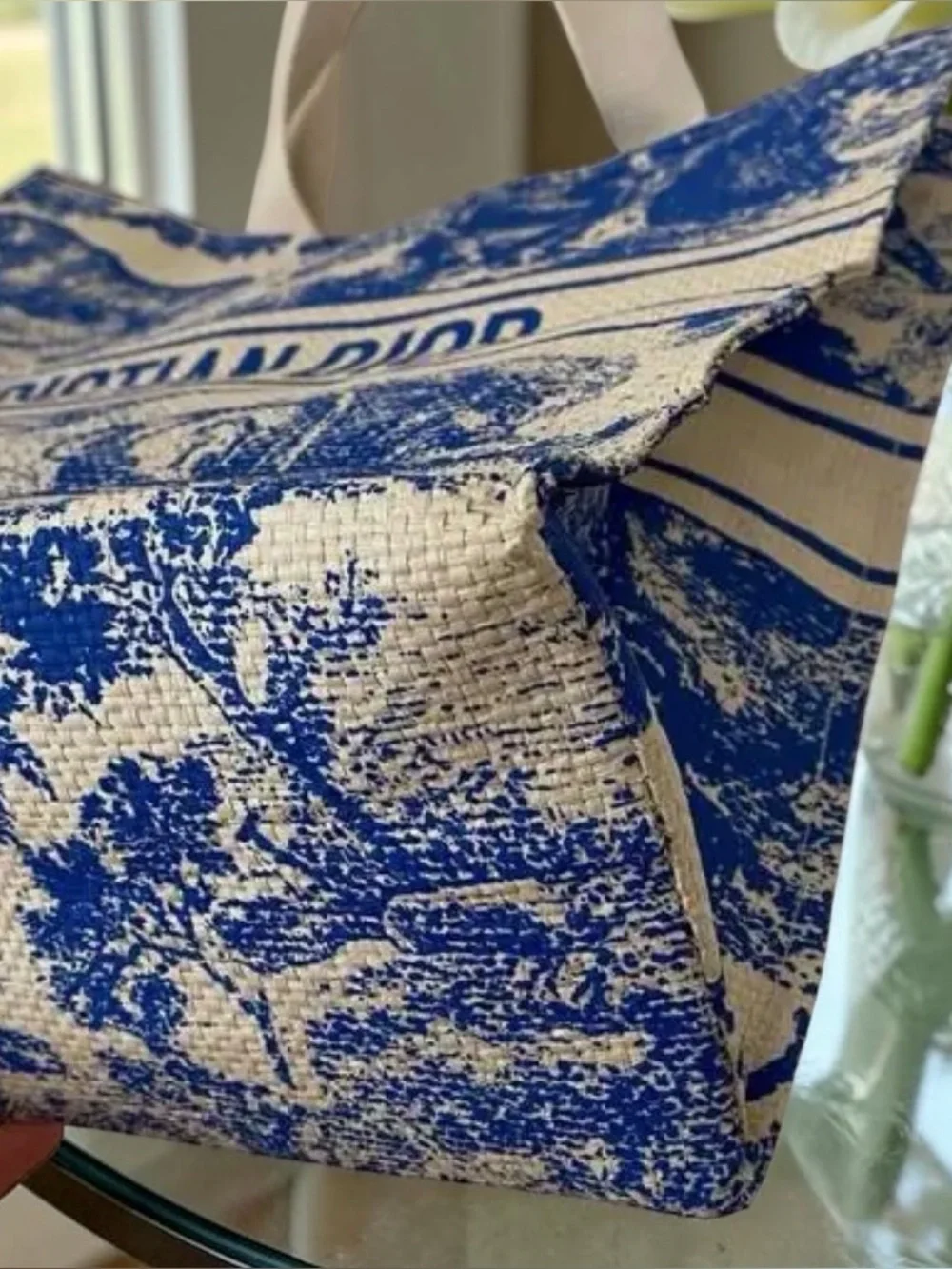 NEW Christian Dior Blue Toile De Jouy Print Tote - Picture 4 of 5